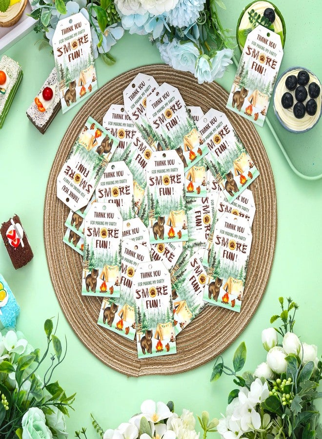 Serencatcher Smore Thank You Tags, Camping Adventure Party Favors with 50pcs Camping Theme Thank You Paper Tags, Campfire Bonfire Thank You Tags for Birthday Baby Shower Party - Image 3